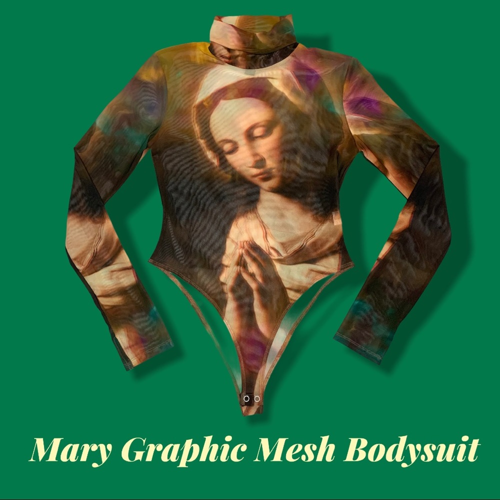 Mary Graphic Mesh Bodysuit
